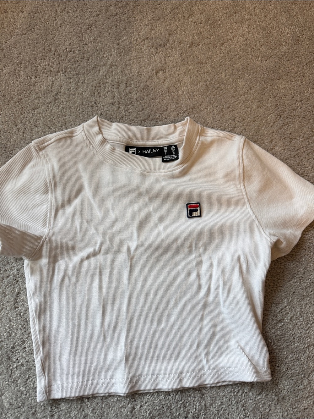 Filax Hailey White Ribbed Short-Sleeve Tee